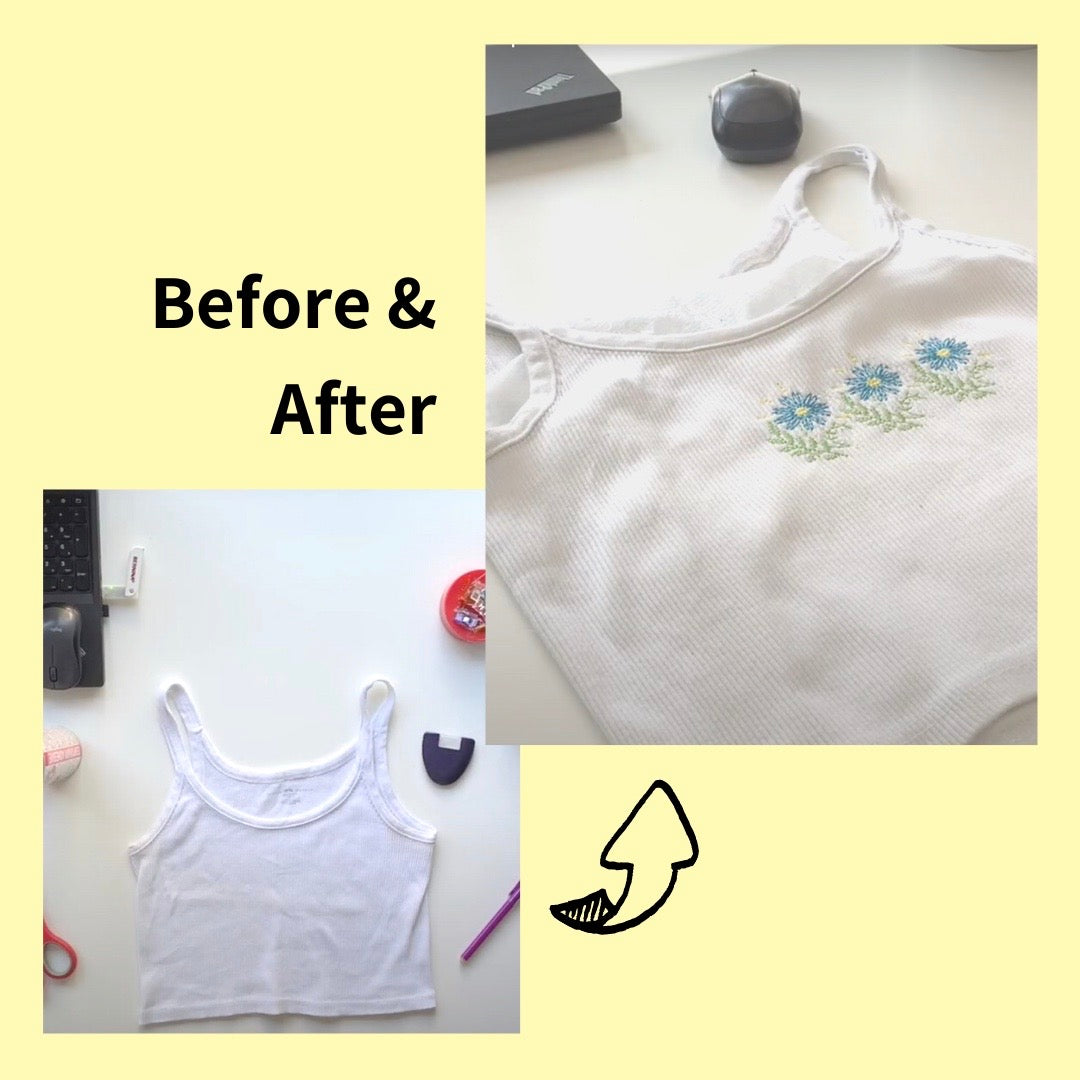 How to embroider a ribbed tank top